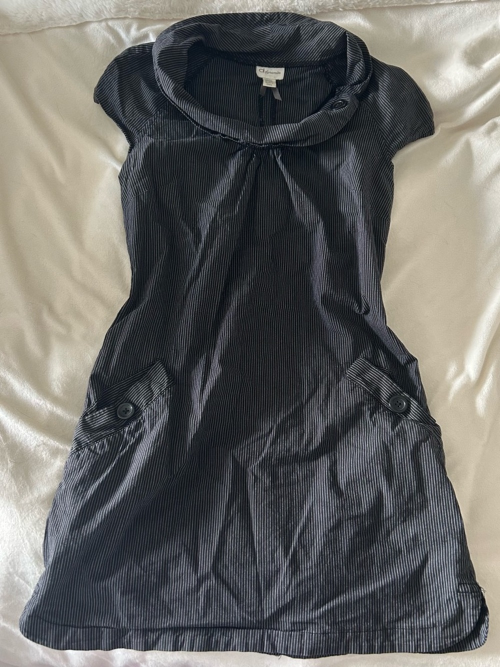 y2k pinstripe babydoll dress
